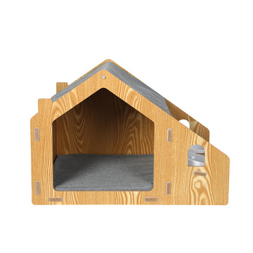 PaWz Wooden Pet House Cat Kennel Elevated Double Feeder Raised Feeding Bowls Petsleisure